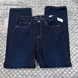 OLD NAVY Boy's Sz 18 Dark Blue Loose Adjustable Waist Dark Wash Denim Jeans NWT